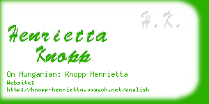 henrietta knopp business card